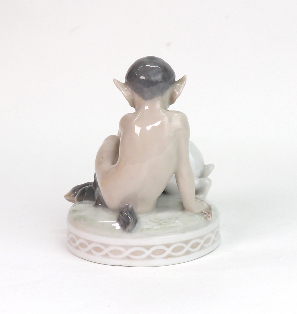 A Royal Copenhagen figure, Faun with rabbit, no. 439. - Image 2 of 3