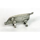 An Arts & Crafts cast silver 'Ye Ancient Lucky Pig', Sebastian Garrard, London 1902,