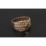 A 9ct yellow gold buckle ring, London 1897, size T/U, 5g.