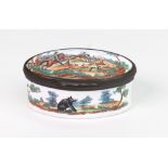 An enamel navette shape box, second half 18th century,