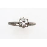 An early/mid 20th century diamond solitaire ring, circa 1935, the early round brilliant approx 0.