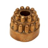 A Victorian copper circular tiered jelly mould, no.