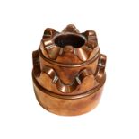 A Victorian copper circular tiered jelly mould, no.