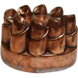 A Victorian oval copper jelly mould by Benham & Froud, no.