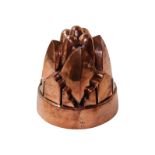 A Victorian circular copper jelly mould, no. 81, by W & B, 14cm high, 14.