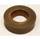 A Victorian copper border mould of plain ring form, unmarked, 4cm high, 17cm diameter.