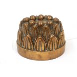 A Victorian copper oval shaped jelly mould, by Benham & Froud, no.