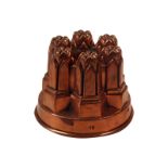 A Victorian copper circular tiered jelly mould, no.