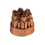 A Victorian copper circular tiered jelly mould by Benham & Froud, no.