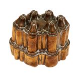 A Victorian copper oval shaped jelly mould, no.