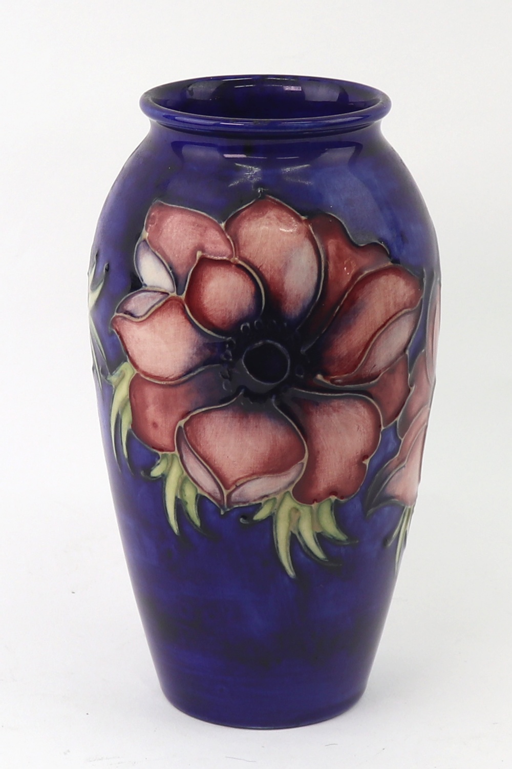 A William Moorcroft 'Anemone' pattern baluster vase, signed in green 'W M',