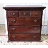 A George III oak chest, originally the u