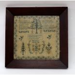 A needlework sampler worked by Helen Wha