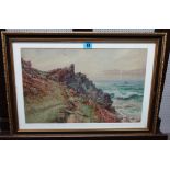 Douglas H. Pinder (1886-1949), Coastal scene, watercolour, signed, 29cm x 45.5cm.