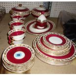 A 20th century red and gilt Wedgwood part dinner service.