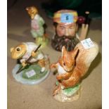 Ceramics, including; a Royal Albert figure of Foxy Whiskered Gentleman, a Beatrix Potter figure,