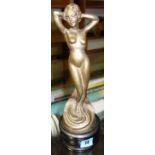 A gilt metal Art Deco style figure, late 20th century,