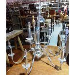 A 20th century nine branch chrome plated chandelier.