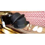 An early 20th century black felt bowler hat by George Welbury, Guildford,