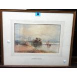 Follower of George Clarkson Stanfield, Lake Landscape, watercolour, bears a signature, 18cm x 28cm.