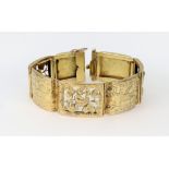 An early 20th century Continental gold panel bracelet,