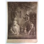 Thomas Gaugain after George Morland - Dancing Dogs, black and white engraving,