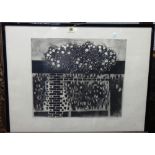 Arthur Hackney (20th century), Wall and rose, etching with aquatint, signed,