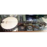 A Vintage banjolele by J.E. Dallas, 415 Strand W.C, 75cm .