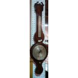 A 19th century mahogany wheel barometer, D.