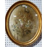 Two framed 19th century floral needleworks (a.f), (2).