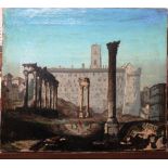 Italian School (20th century), The Forum, Rome, oil on canvas, unframed, 30cm x 34.5cm.