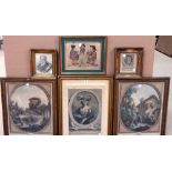 A group of six prints and engravings, including self portrait of Vigee Lebrun,