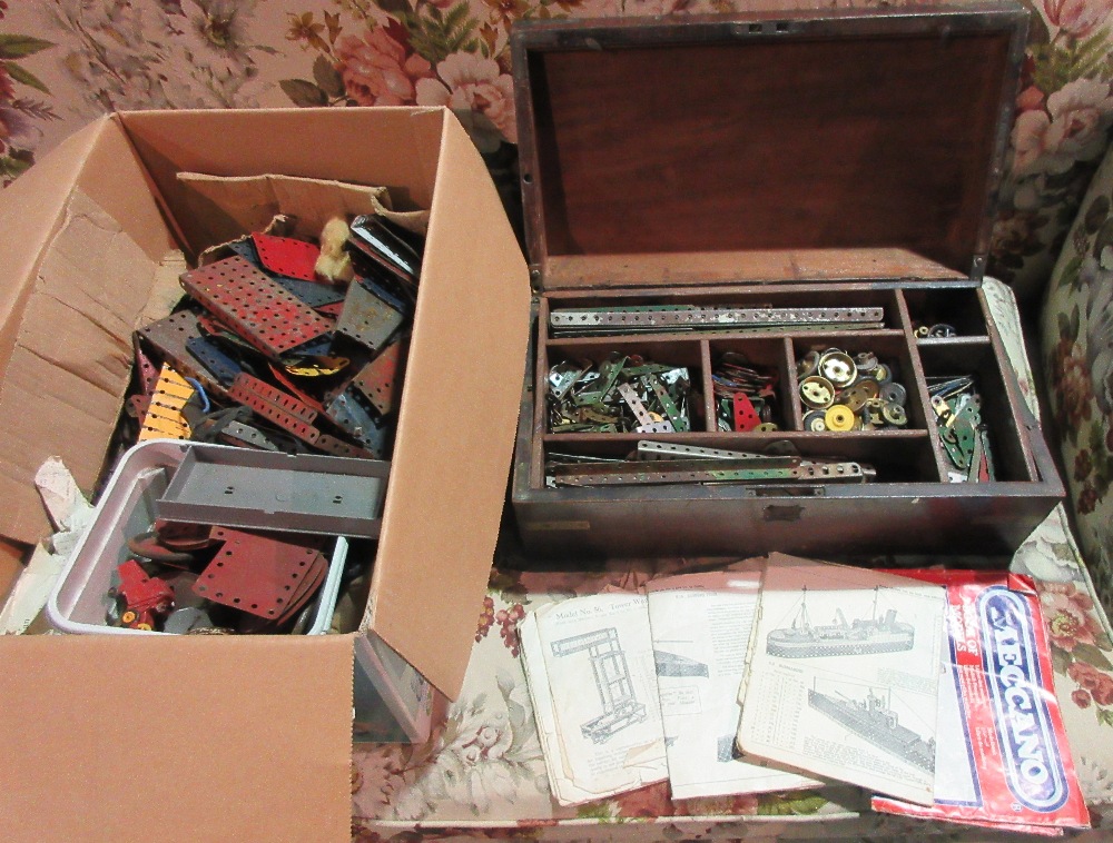 Toys; a quantity of early 20th century playworn Meccano.