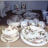 A Victorian part dinner and tea service decorated with roses, (qty).