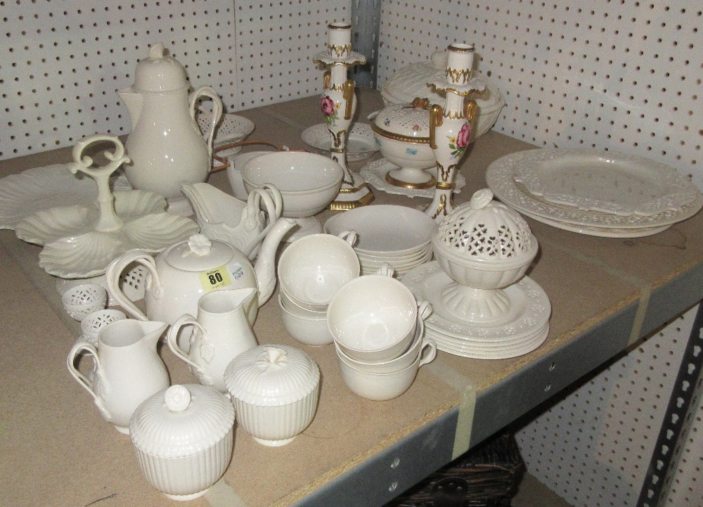 Ceramics comprising; Leeds creamware, (qty).