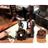 Collectables including; pipes, wooden figures and sundry, (qty).