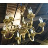 A 20th century Dutch style nine branch chandelier.