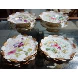 A floral and gilt decorated part dessert service,