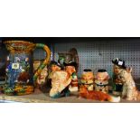 A quantity of 19th century and later character jugs, to include Beswick Sairey Gamp,
