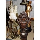Collectables including; a gilt metal figural lamp formed as a man atop an eagle,