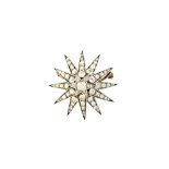 A Victorian diamond brooch, designed as a twelve pointed starburst,