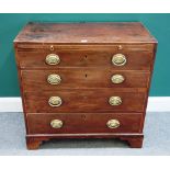 A small George III mahogany chest,