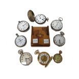 A gentleman's silver cased, hunting cased pocket watch,