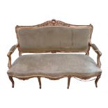 A suite of late 19th century furniture, of Louis XV design,