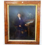 American School (19th century), Portrait of a gentleman, seated in an interior,