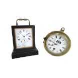 A brass cased ships style wall clock, early 20th century,