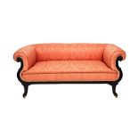 A late 19th century mahogany framed two seat sofa,