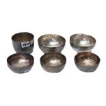 A collection of six South East Asian circular bowls, variously decorated, (6).