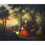 Victor Lannoy, after Jean-Baptiste Pater, Fete Champetre, oil on canvas,