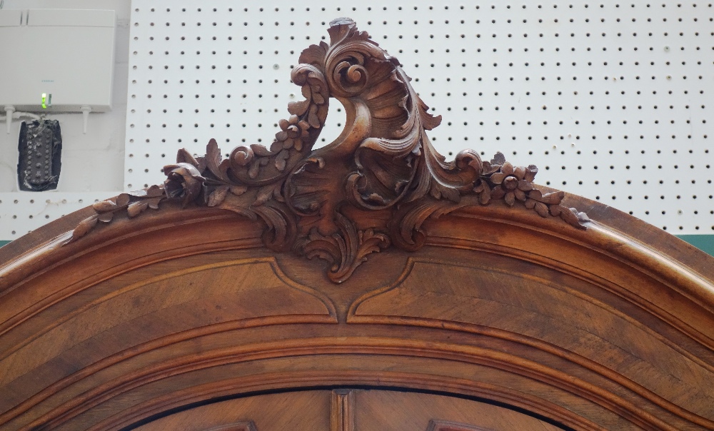 A late 19th century French mahogany armoire, - Image 2 of 3